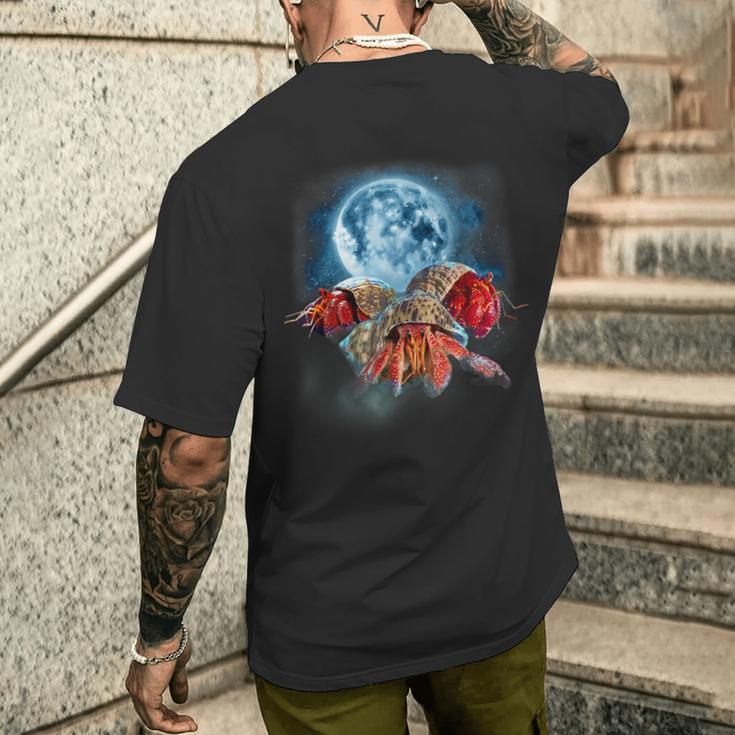 面白いヤドカリシャツ 月に吠えるカニ柄 メンズTシャツ バックプリント 彼への贈り物