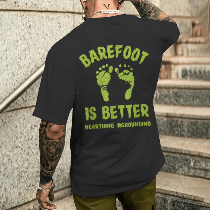 面白い裸足はより良いtシャツアース接地です メンズTシャツ バックプリント 彼への贈り物