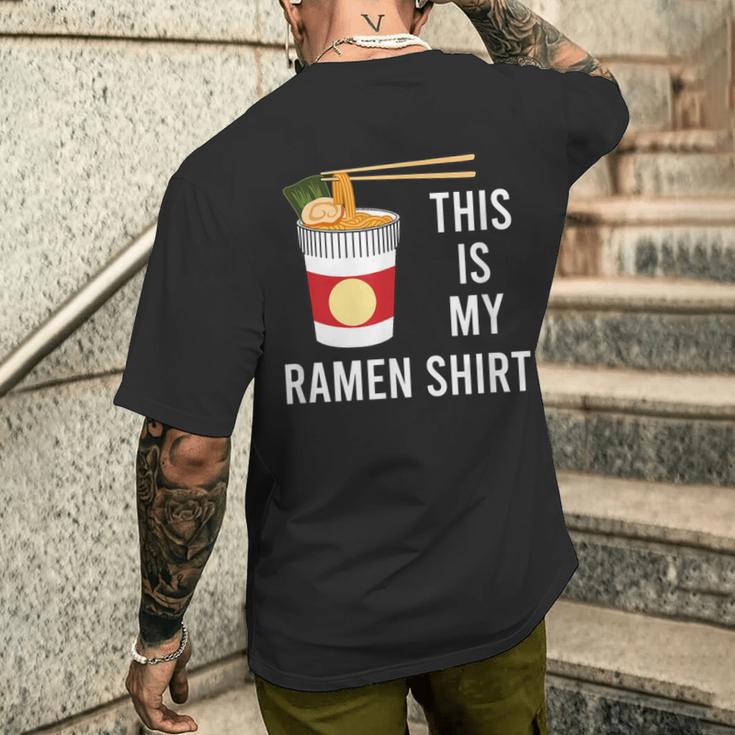 面白い言葉ラーメンどんぶり麺日本食 メンズTシャツ バックプリント 彼への贈り物