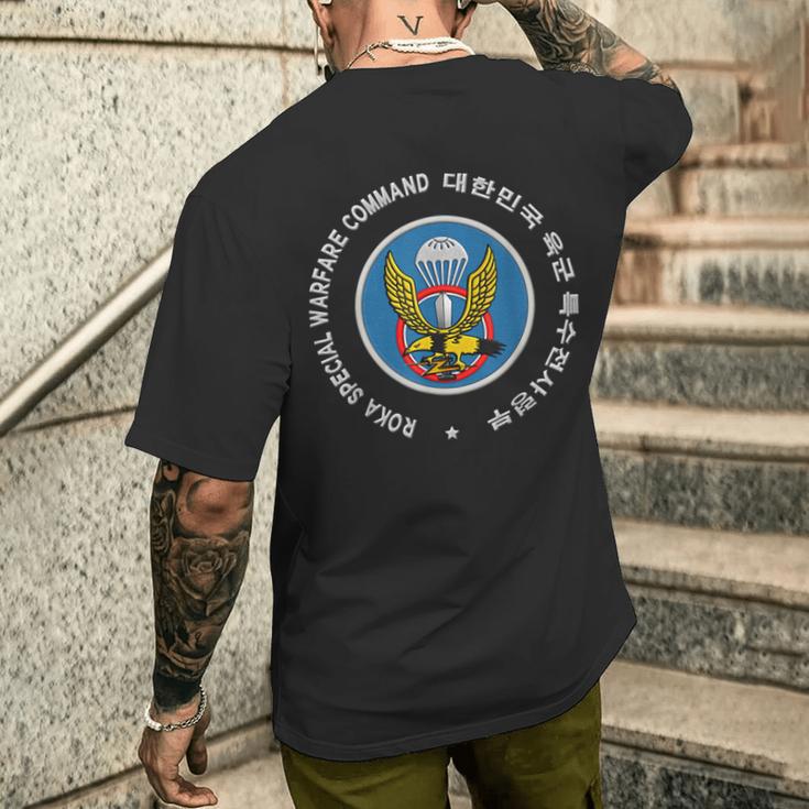 韓国軍特殊部隊 ブラックベレー帽 メンズTシャツ バックプリント 彼への贈り物
