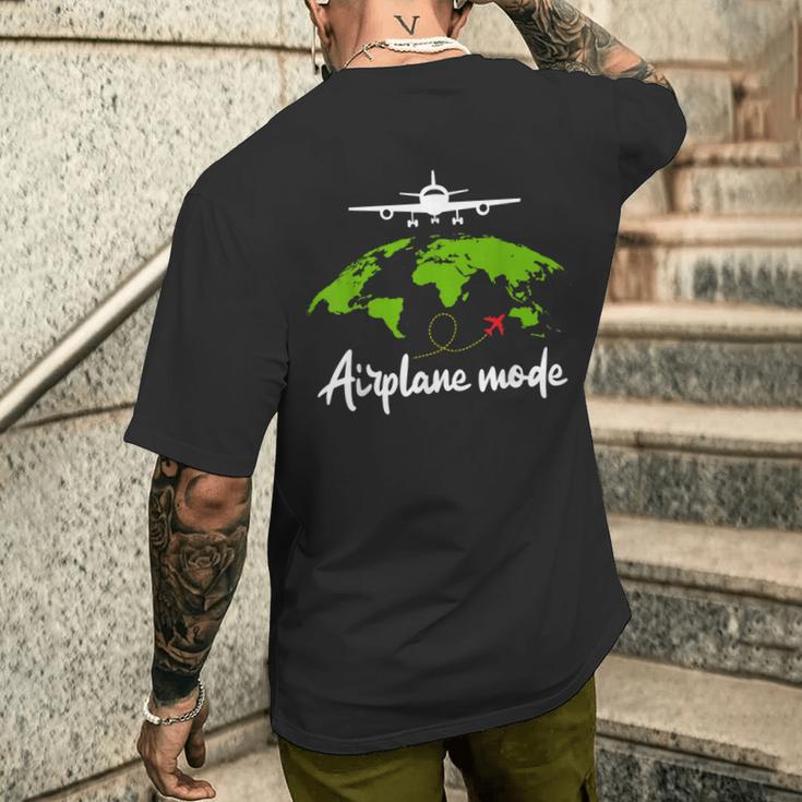 飛行機モード 休暇ギフト メンズ レディース パイロット航空 メンズTシャツ バックプリント 彼への贈り物