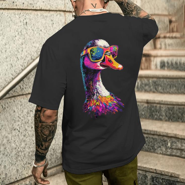鵞鳥 雛 鴨 小雁 メンズTシャツ バックプリント 彼への贈り物