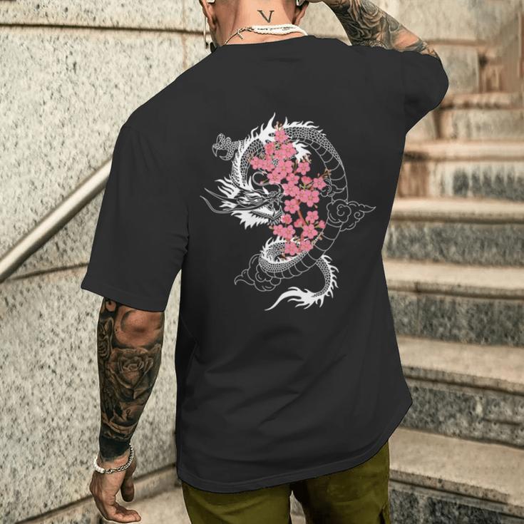 龍 日本の桜文化 長袖tシャツ メンズTシャツ バックプリント 彼への贈り物
