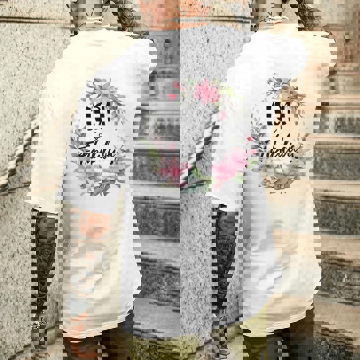 101歳＆ファビュラスフラワーパーティー 101歳の誕生日おめでとう 長袖tシャツ メンズTシャツ バックプリント 彼への贈り物