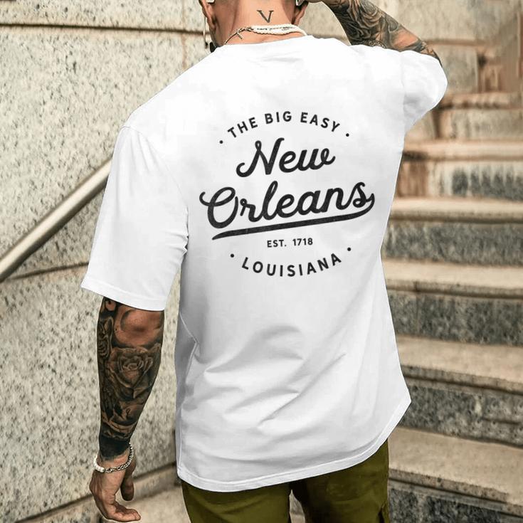 Classic Retrointage New Orleans Louisiana Usa Big Easy メンズTシャツ バックプリント 彼への贈り物