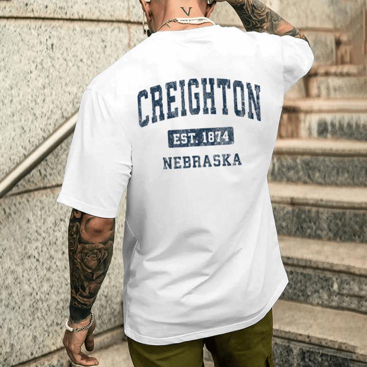 Creighton ネブラスカne ビンテージアスレチックスポーツデザイン メンズTシャツ バックプリント 彼への贈り物