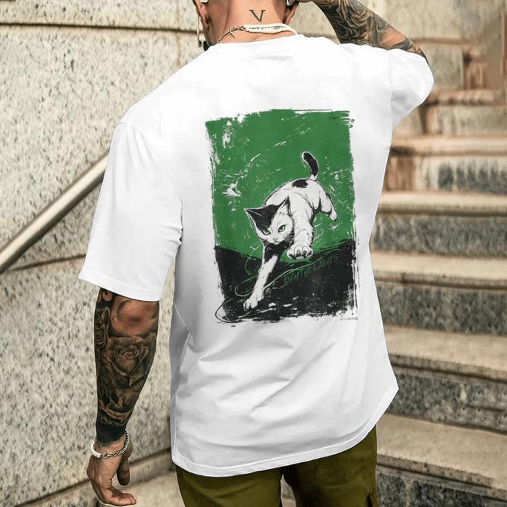 Dim The Lights 012 メンズ ロック ライブ フェス バンド 音楽 おしゃれ キッズ 猫 Cat メンズTシャツ バックプリント 彼への贈り物
