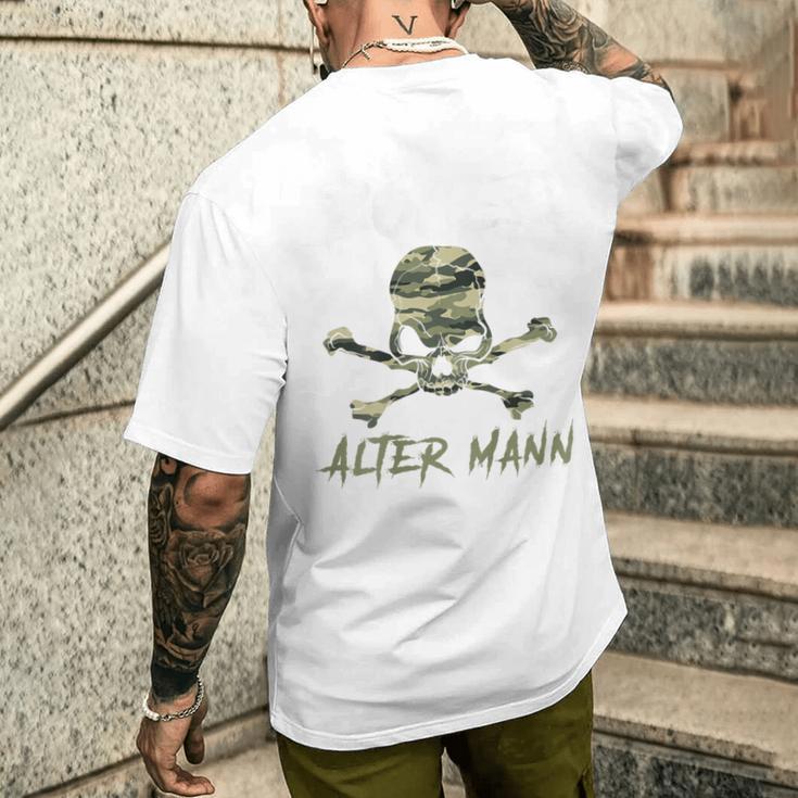 Evil Old Man 迷彩スカルバックプリント メンズTシャツ バックプリント 彼への贈り物
