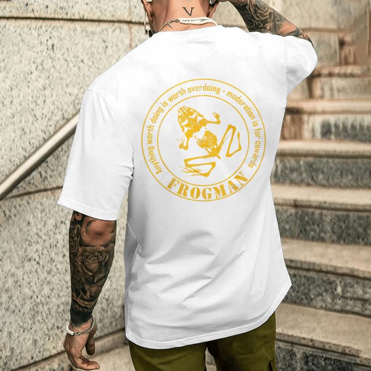 Frogman Diver ダメージ加工。 メンズTシャツ バックプリント 彼への贈り物
