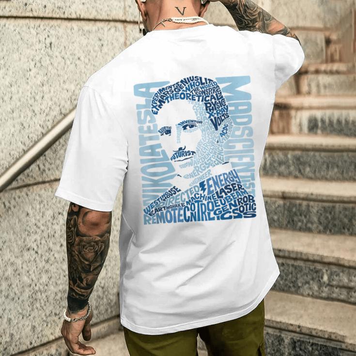 Glitschika s ニコラ・テスライラストtシャツ メンズTシャツ バックプリント 彼への贈り物