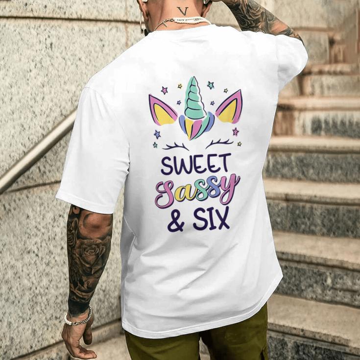 Happy 6Th Birthdayweetassy Andix Unicorn 6歳 メンズTシャツ バックプリント 彼への贈り物