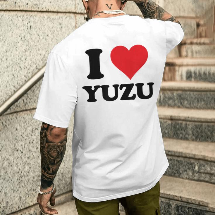 I Heart ゆず ファーストネーム I Love パーソナライズ メンズTシャツ バックプリント 彼への贈り物
