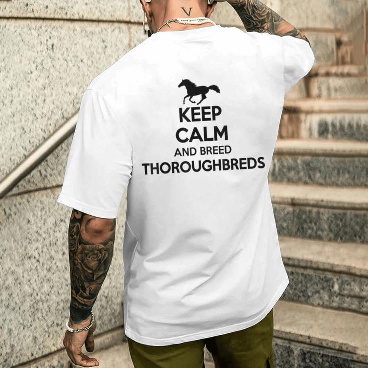 Keep Calm And Breed ファーマーブリーダー 馬サラブレッド メンズTシャツ バックプリント 彼への贈り物