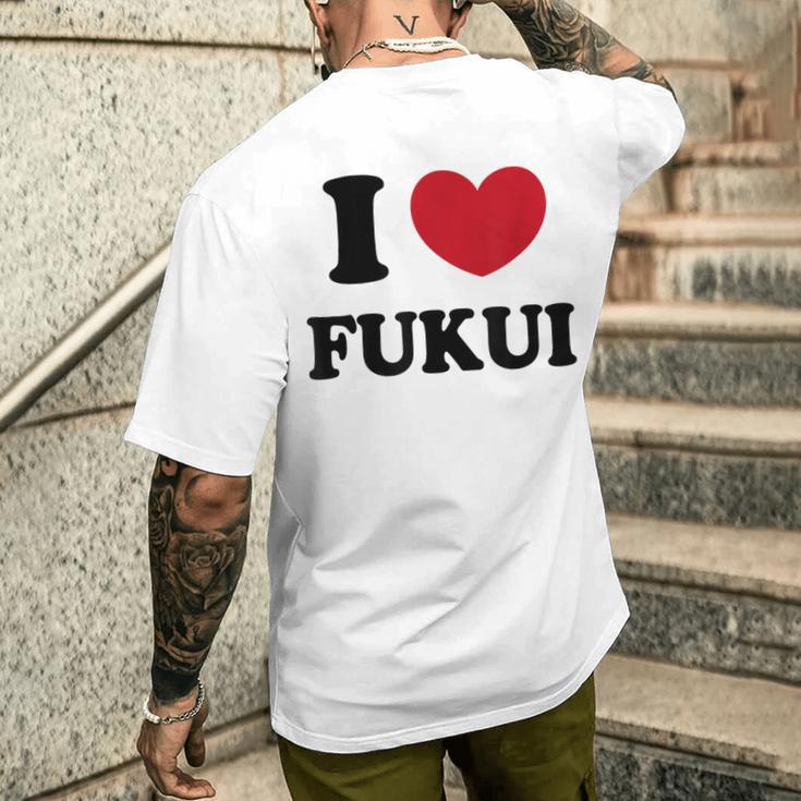 I Love Fukui 福井が大好き メンズTシャツ バックプリント 彼への贈り物