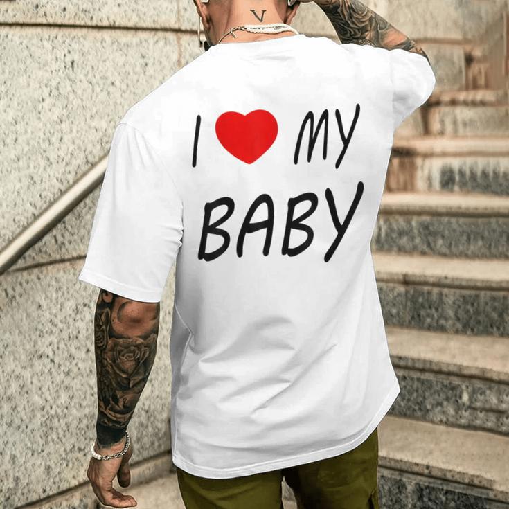 I Love My Baby ブラック メンズTシャツ バックプリント 彼への贈り物