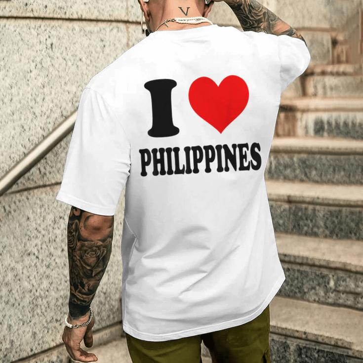 I Love Philippines フィリピン メンズTシャツ バックプリント 彼への贈り物