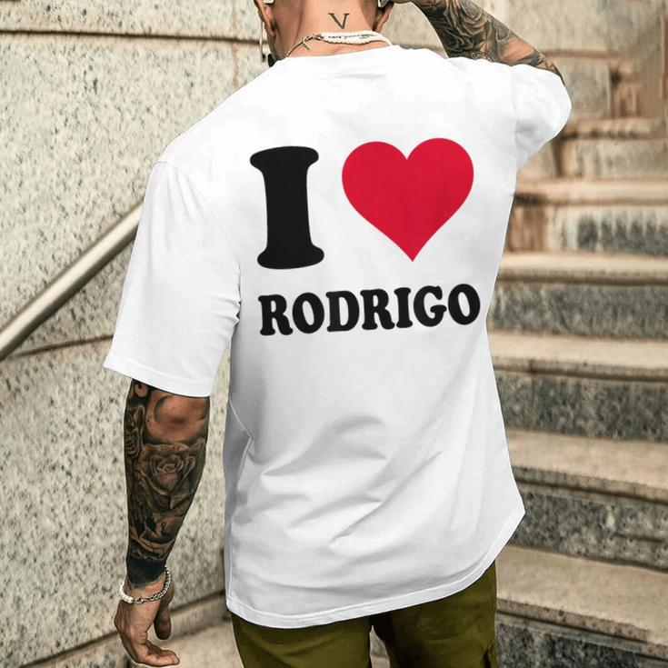 I Love Rodrigo メンズTシャツ バックプリント 彼への贈り物