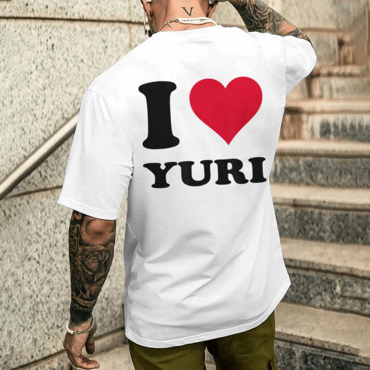 I Love Yuri メンズTシャツ バックプリント 彼への贈り物