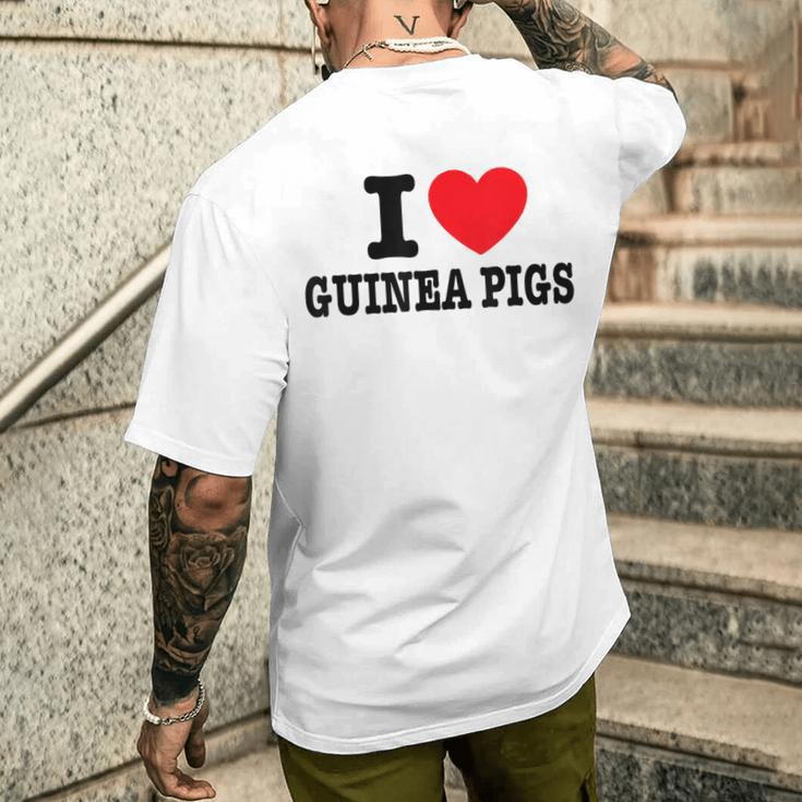 I Love モルモット メンズTシャツ バックプリント 彼への贈り物