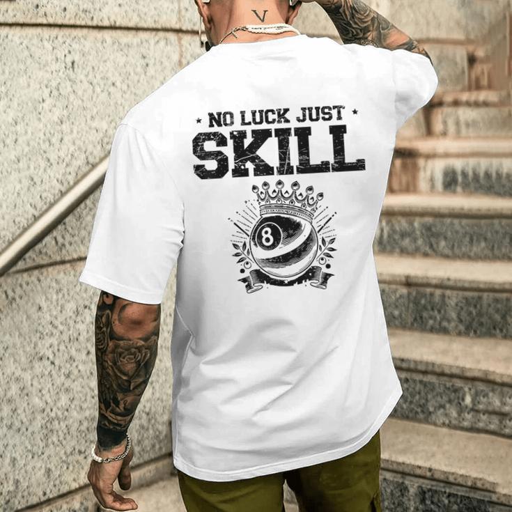 No Luck Justkill ビリヤードキュー プールスヌーカー メンズTシャツ バックプリント 彼への贈り物