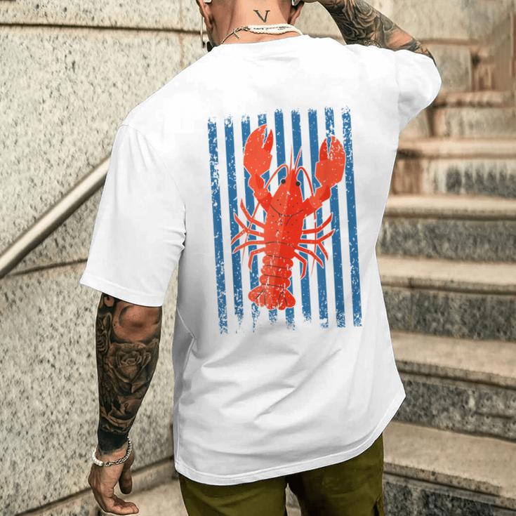 Retro Red Lobster Crawfish Vibes Seafood Lovers Summer Vibes Men's T-shirt Back Print Gifts for Him