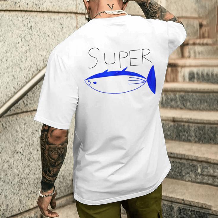 Super Tuna Tuna Fish メンズTシャツ バックプリント 彼への贈り物