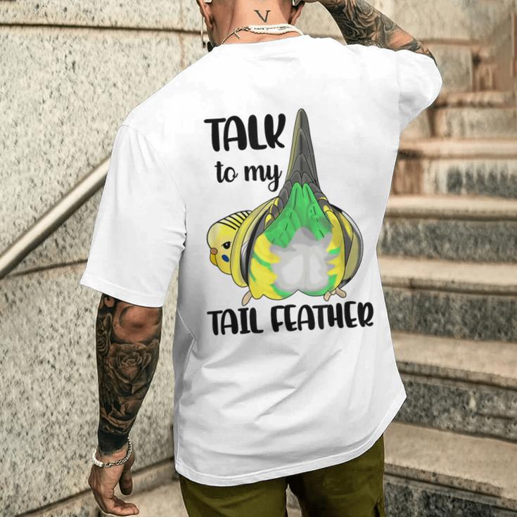 Talk To My Tail 羽 ファニー セキセイバト セキセイインコ メンズTシャツ バックプリント 彼への贈り物