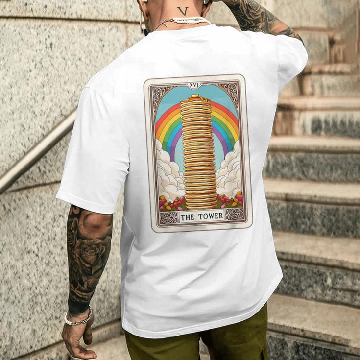 The Tower タロットカード パンケーキタワー 朝食 恋人 パンケーキ メンズTシャツ バックプリント 彼への贈り物