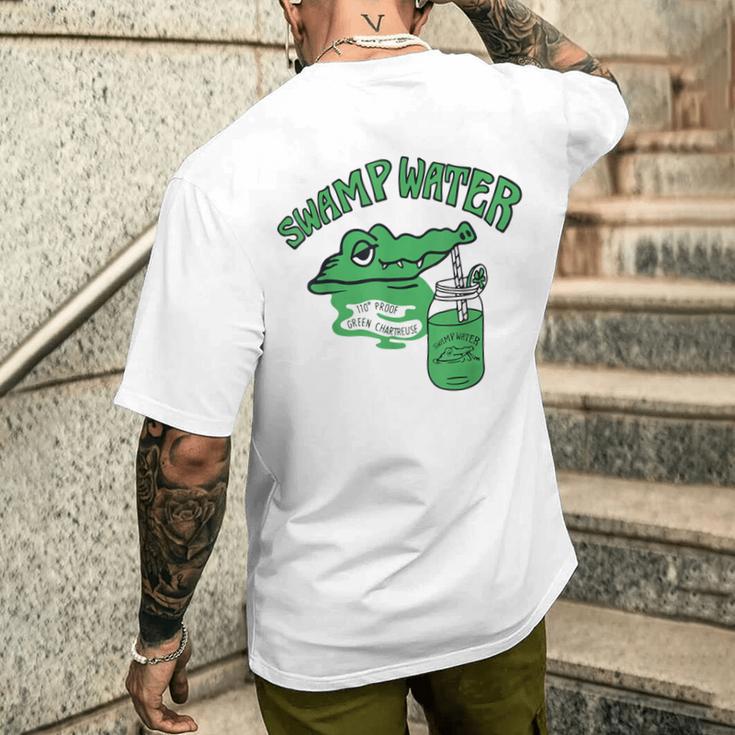 かわいいワニのクロコダイルグラフィックジャングルtシャツtシャツ メンズTシャツ バックプリント 彼への贈り物