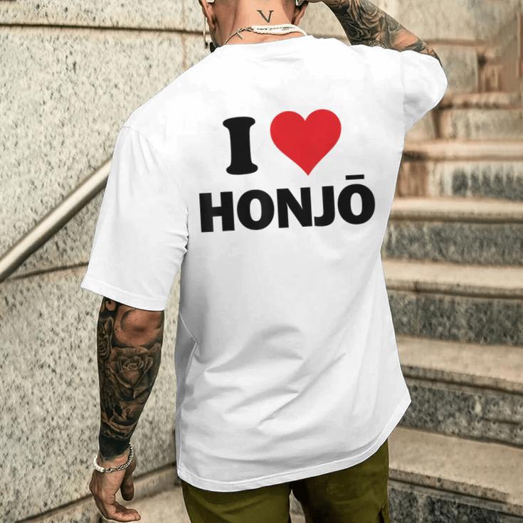アイハート本庄 日本ラブ 日本土産 メンズTシャツ バックプリント 彼への贈り物