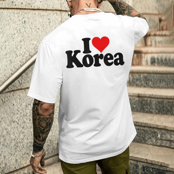 アイラブハートコリア韓国カルチャー メンズTシャツ バックプリント 彼への贈り物