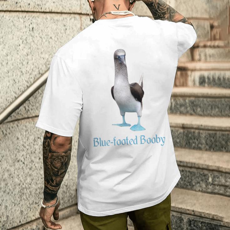 アオアシカツオドリの品種鳥類学 メンズTシャツ バックプリント 彼への贈り物