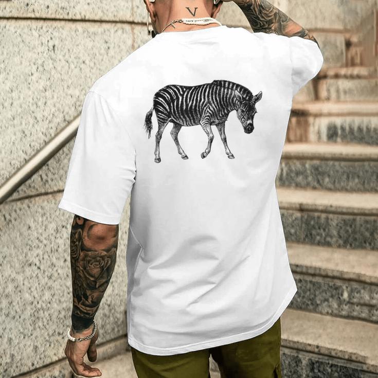 アフリカンゼブラプリント メンズTシャツ バックプリント 彼への贈り物