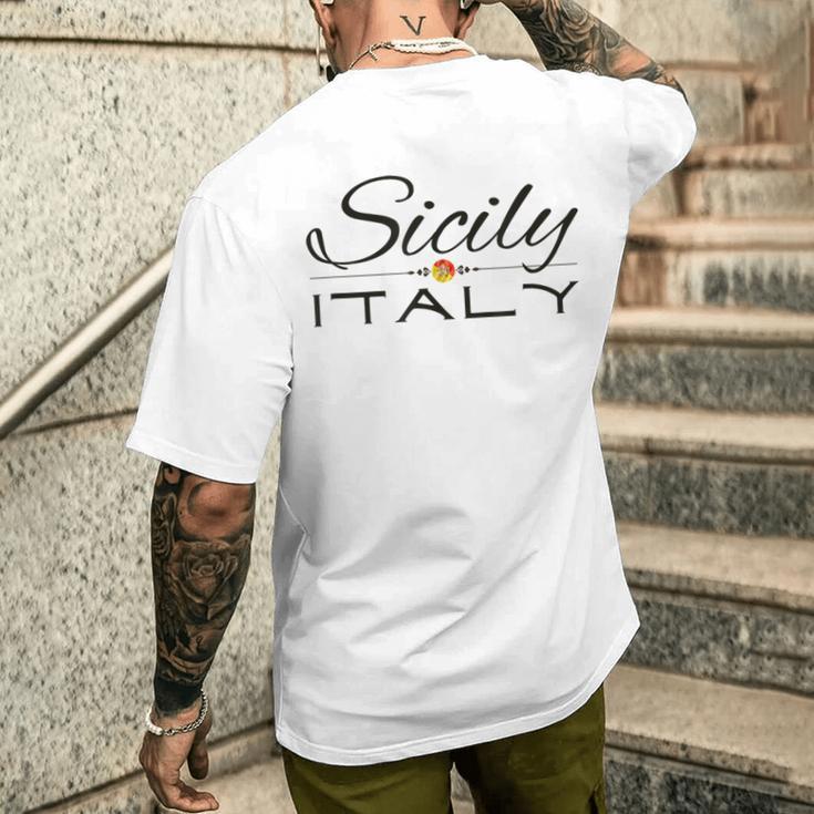 イタリア シチリア島 レモン お土産シチリア島 メンズTシャツ バックプリント 彼への贈り物
