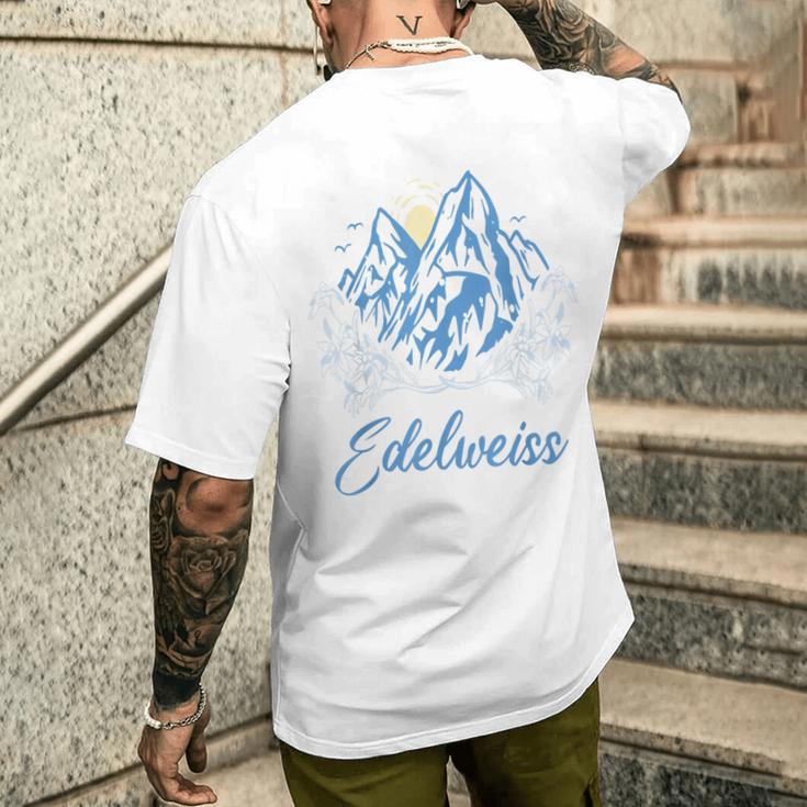 エーデルワイス アルプス お土産 スイス ハイキング 山 スイス メンズTシャツ バックプリント 彼への贈り物