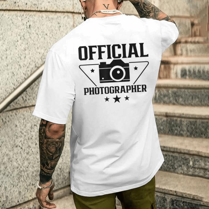 オフィシャル カメラマン 写真 カメラマン カメラ ジョブ メンズTシャツ バックプリント 彼への贈り物
