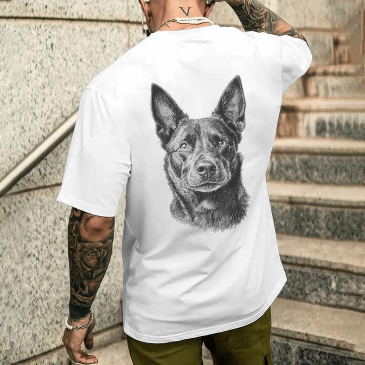 オーストラリアンケルピードッグモチーフペットアート オーストラリアンケルピー メンズTシャツ バックプリント 彼への贈り物