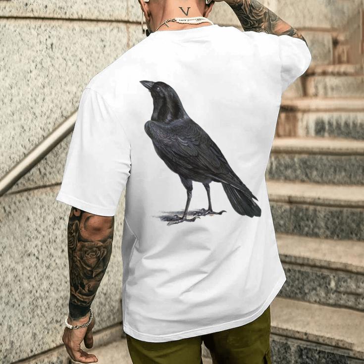 カラス ヴィンテージ イラスト カラス メンズTシャツ バックプリント 彼への贈り物
