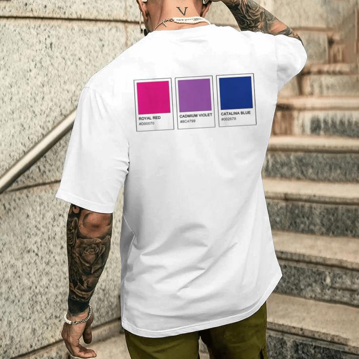 カラーパレット バイセクシャルプライド バイセクシャルフラッグ バイセクシャルカラー Cu メンズTシャツ バックプリント 彼への贈り物