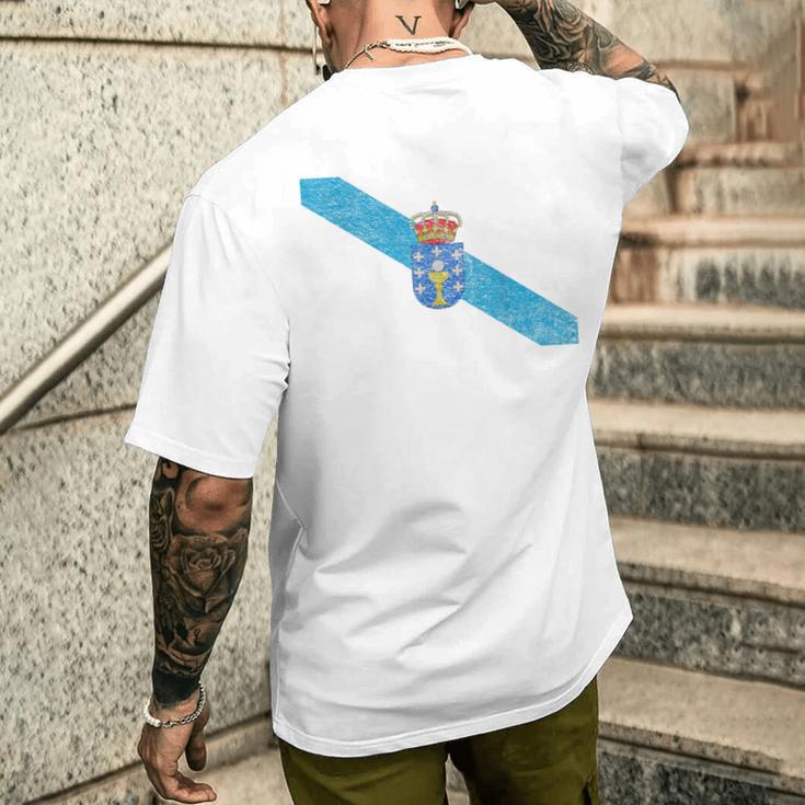 ガリシア スペイン国旗 ガリシアのプライド メンズTシャツ バックプリント 彼への贈り物