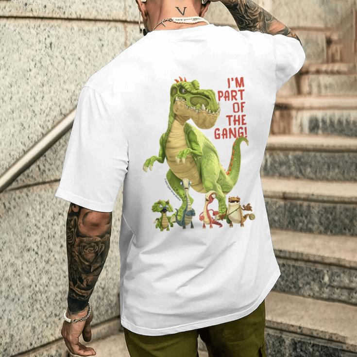 キッズ ギガントサウルス、最大の恐竜-カラフルで楽しいデザイン メンズTシャツ バックプリント 彼への贈り物