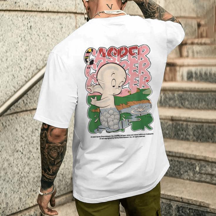 キャスパー 映画 クラシック レトロ コミック スタイル メンズTシャツ バックプリント 彼への贈り物