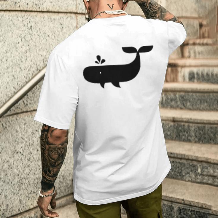クジラ ブラック レディース メンズ 子供用 メンズTシャツ バックプリント 彼への贈り物