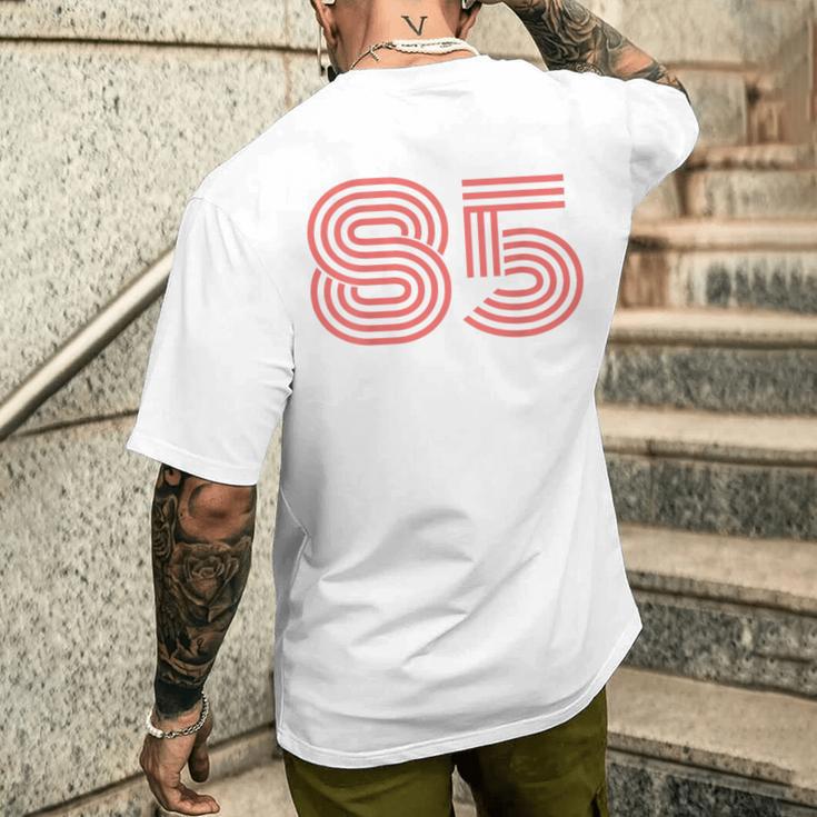 クールなレトロなレタリングジャージ、背番号85 1985 メンズTシャツ バックプリント 彼への贈り物