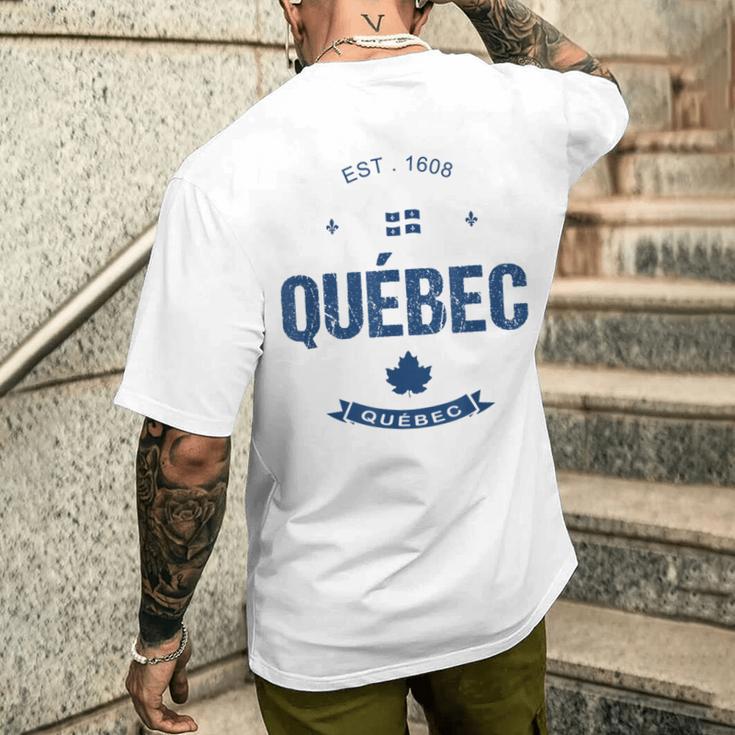 ケベックシティ ケベック州の旗 メンズTシャツ バックプリント 彼への贈り物
