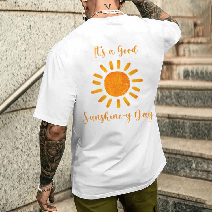 サンシャインデイ オレンジ色 白 メンズTシャツ バックプリント 彼への贈り物