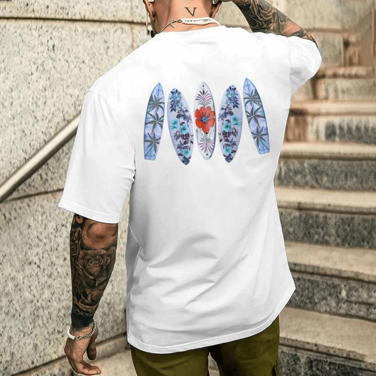 サーフィン サーフボード ヴィンテージ レトロ サーフボーダー ビーチ サーフィン メンズTシャツ バックプリント 彼への贈り物