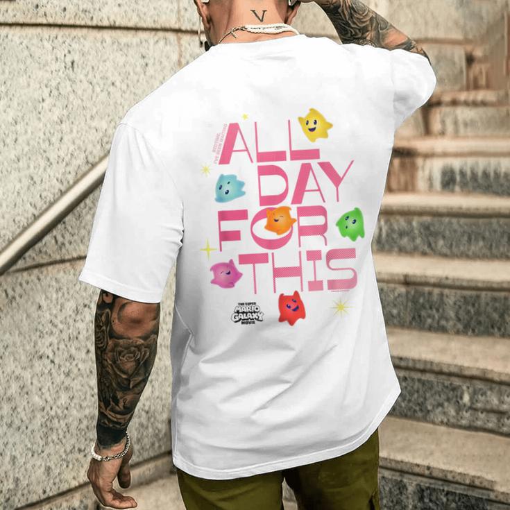 ザ・スーパーマリオギャラクシー・ムービー Luma Bedtime Crew Celebration メンズTシャツ バックプリント 彼への贈り物