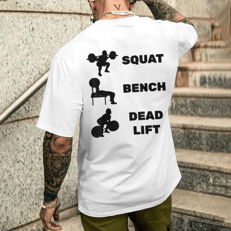 スクワットベンチデッドリフトパワーリフティング メンズTシャツ バックプリント 彼への贈り物