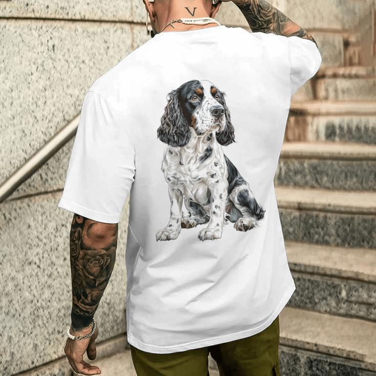 スプリンガー スパニエル 犬 モチーフ ペット 作品 スプリンガー スパニエル メンズTシャツ バックプリント 彼への贈り物